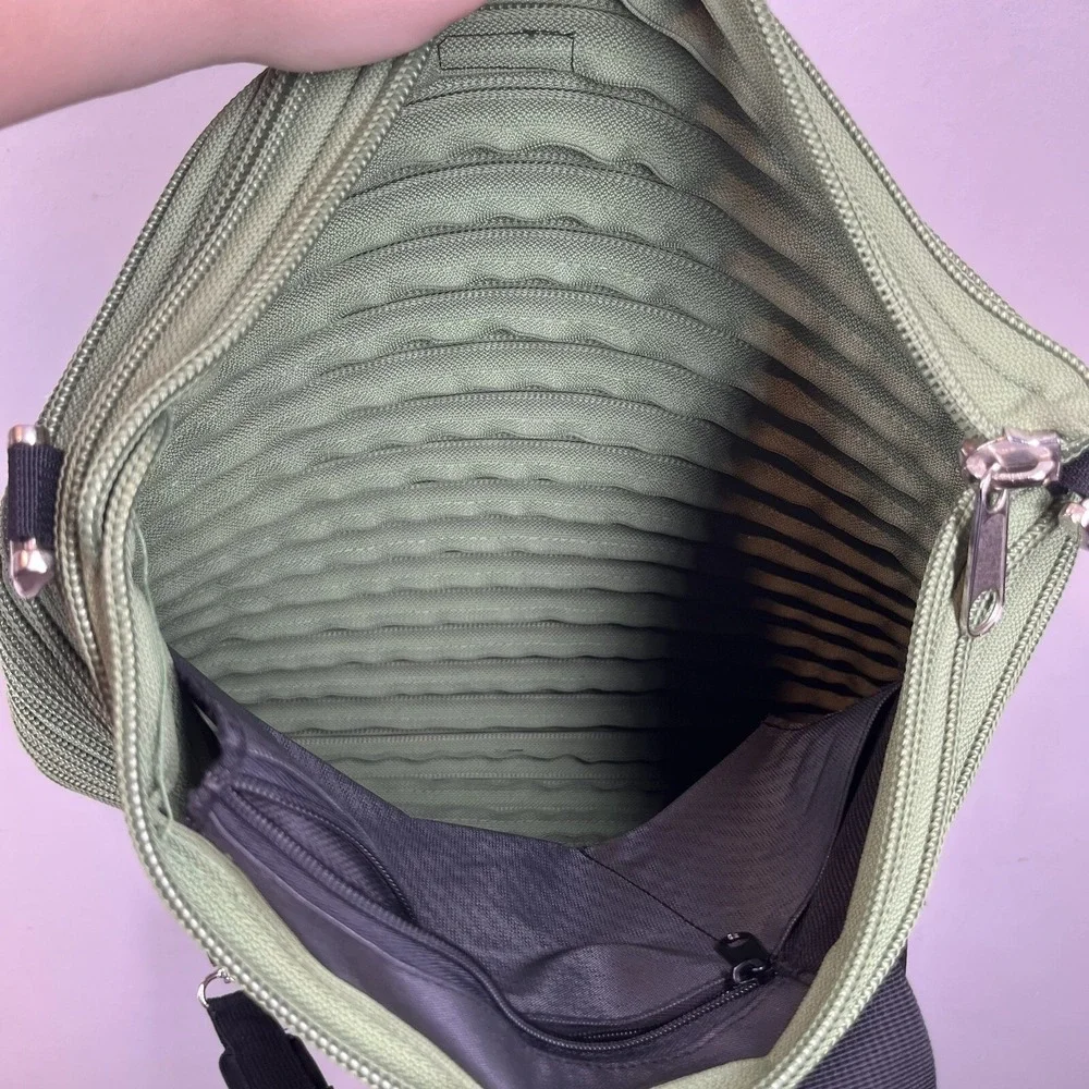 BAM Zipper Backpack Messenger Bag Continuous Shoulder Purse Tote Vtg Grunge Y2K